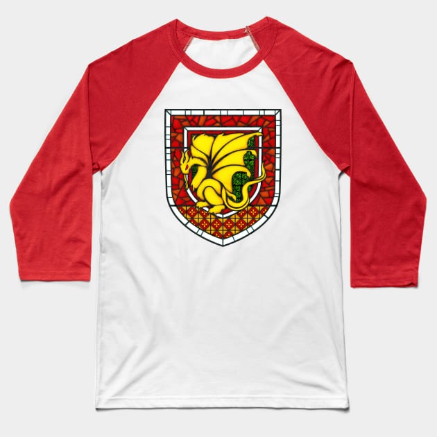 Pendragon Stained Glass Baseball T-Shirt by sirwatson